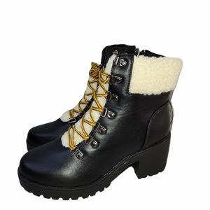 New Catherines Polar Black Lace-Up Booties Womens
